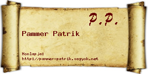 Pammer Patrik névjegykártya